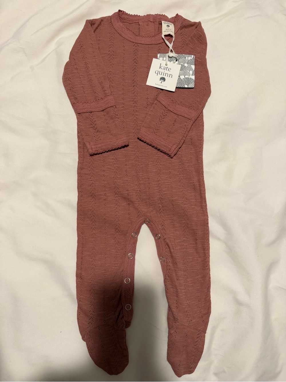 kate quinn Mauve Dusty Rose Knit Footed One-Piece